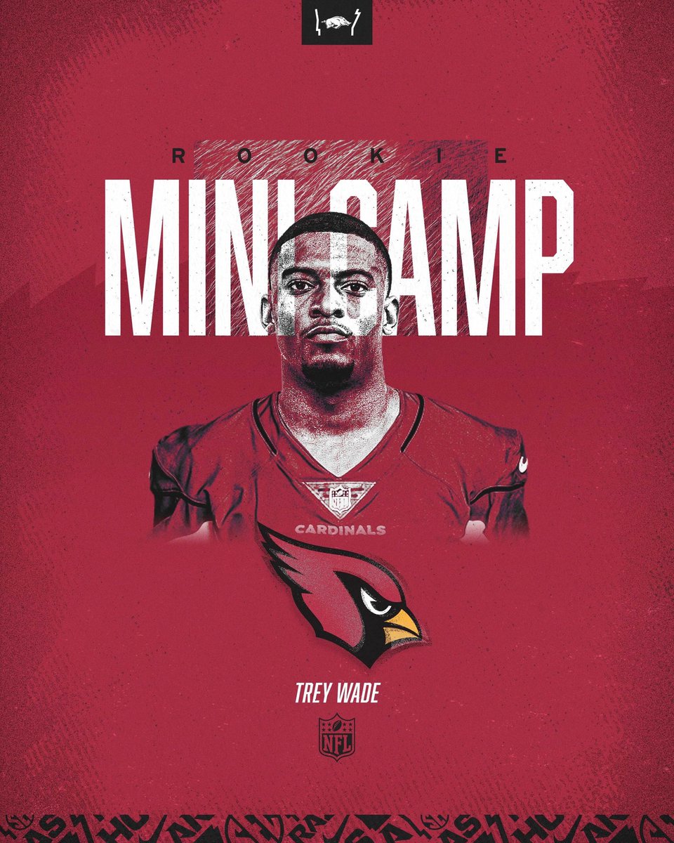 EricPMusselman's tweet photo. Good luck to @treywade35 in @AZCardinals rookie mini camp! #ProHogs https://t.co/2hVbcQujta