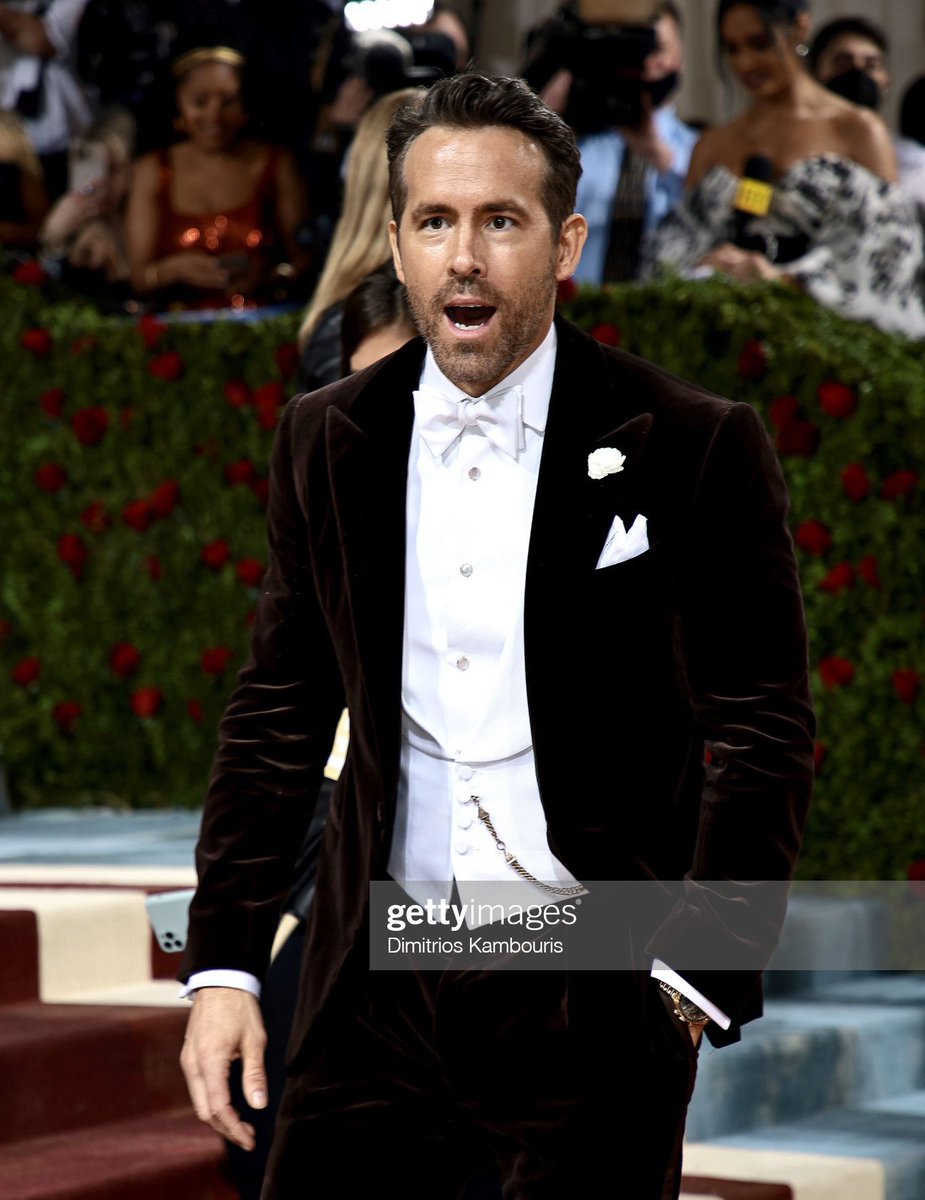 zainubamir's tweet photo. ryan reynolds @ blake lively’s #metgala dress reveal, I need whatever they have 🥹 https://t.co/DKNsKFf54G