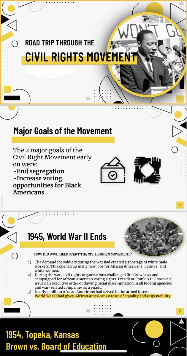 historysandoval's tweet photo. To keep Ss attention while I’m doing direct instruction I’m having Ss create their own Google Slide Decks to take notes on. Also, teaching them a few design tips along the way. https://t.co/SFRrRqyFmh