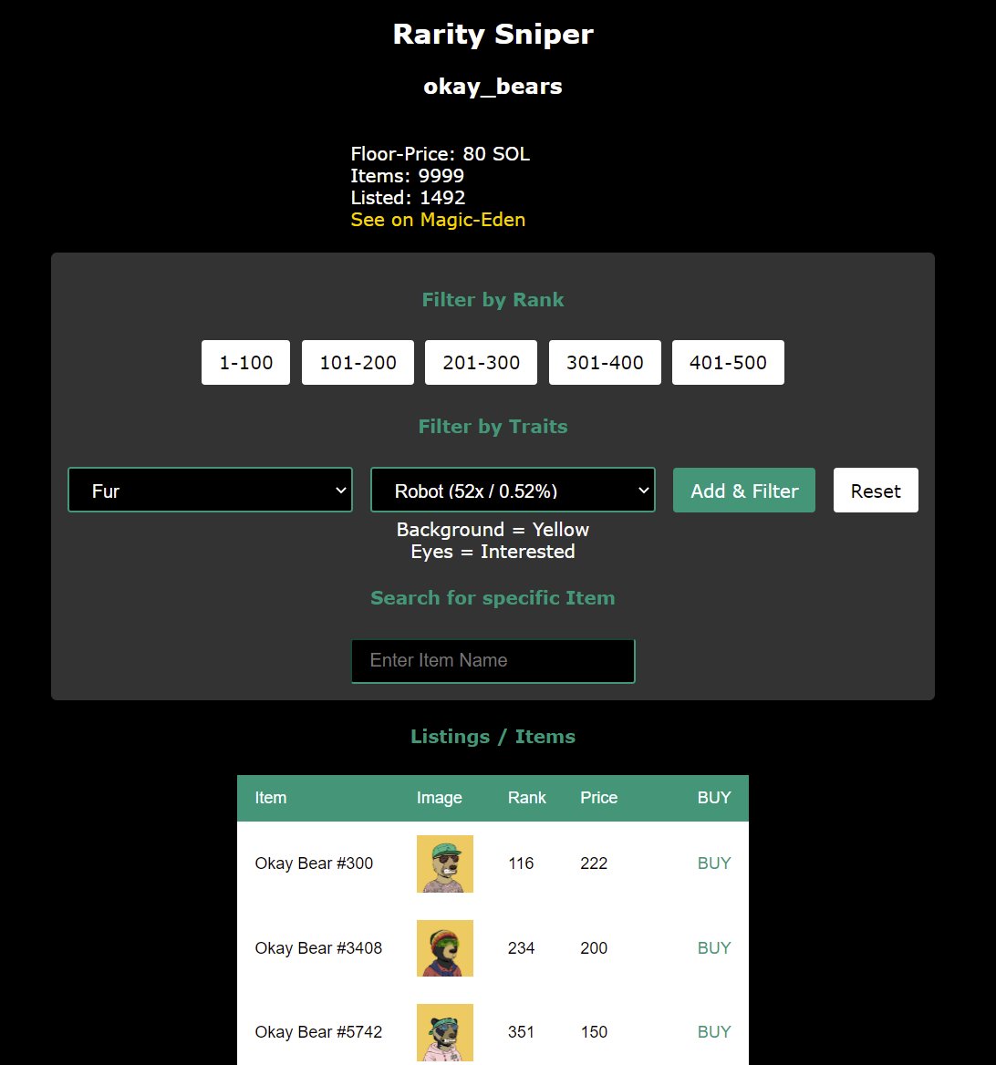 Mysterioslee's tweet photo. If you are looking for a Rarity Sniper tool
@SoltoolsX
π¨ ME & OS Support for Ranking
π¨ Quick-Buy Button
π¨ Auto-Buy for sniped listings
π¨ Direct Buy from Rarity-Sniper
π¨ Team is consistently building
π¨ Mint is only .20 Sol
#howrare #moonrank #nftsniper #SolanaNFTs #SOL https://t.co/tFbQtfGW7U
