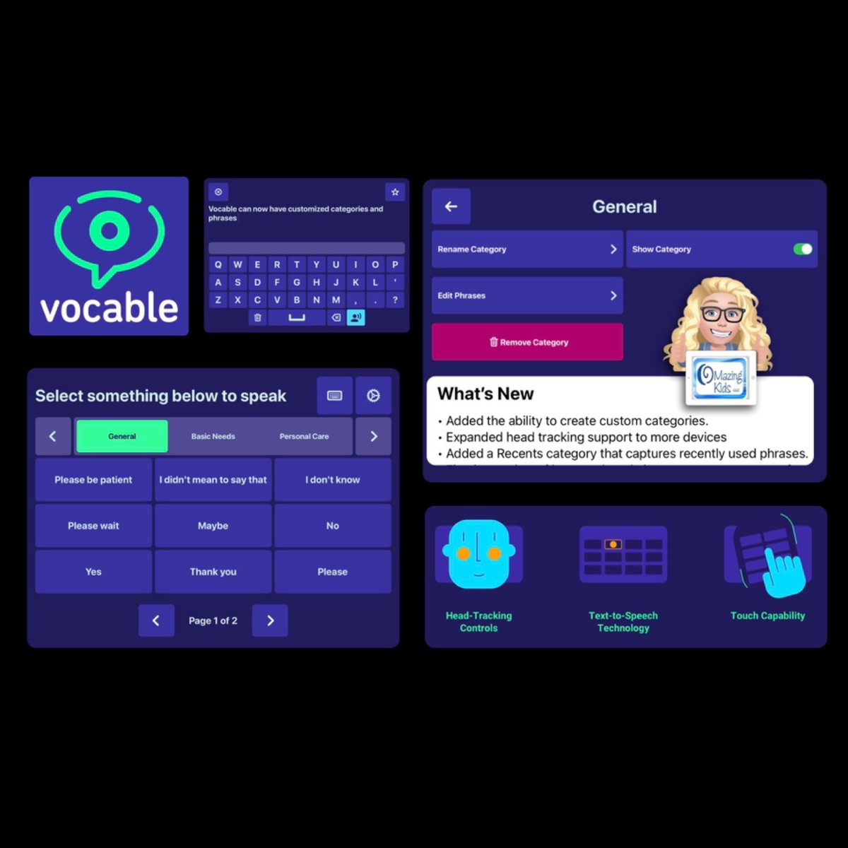 amoorad's tweet photo. 🎉 The FREE @vocableapp iOS Text-Based AAC App is now totally customizable (direct touch or head tracking) 🎉 New blog post + video: https://t.co/6GtzMBvbWS https://t.co/ViwIryc9la