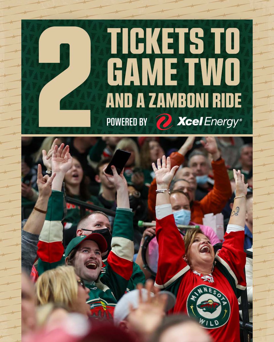 x - Minnesota Wild (@mnwild) on Twitter photo Power Up the Playoffs! Retweet this for the chance to go to Game Two, powered by <a href="/xcelenergy/">Xcel Energy</a>.
Rules » bit.ly/3OQF0tg
#ItsAboutWinning Power Up the Playoffs! Retweet this for the chance to go to Game Two, powered by <a href="/xcelenergy/">Xcel Energy</a>.
Rules » bit.ly/3OQF0tg
#ItsAboutWinning
