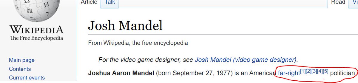 markfinkelstein's tweet photo. Wikipedia calls Josh Mandel "far-right."
When's the last time Wikipedia called a politician "far-left?"
🤔🥴😡
#tcot #Conservatives #JoshMandel @JoshMandelOhio #OhioPrimary #Trump https://t.co/YfGY8msS1F