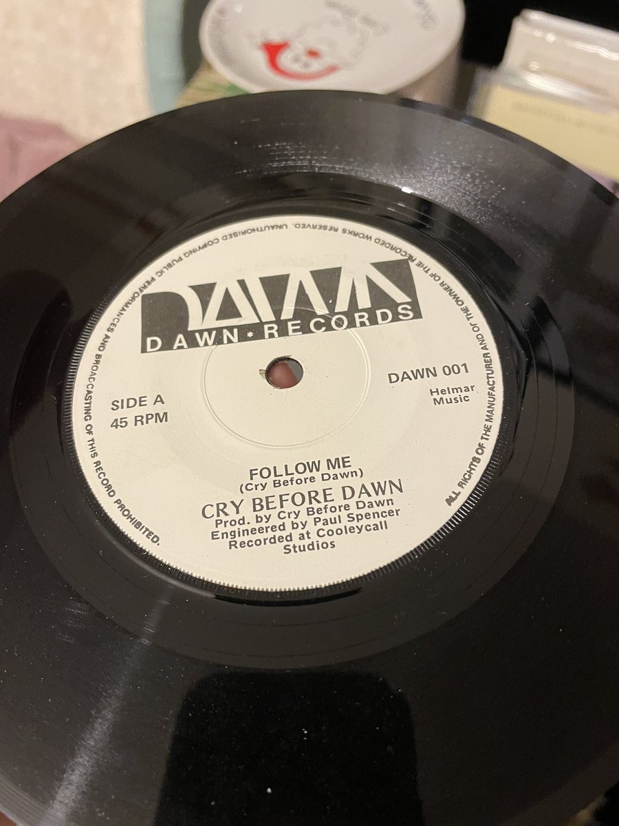 SUPER SUPER RARE 1st single release (Follow Me) from <a href="/CryBeforeDawn/">Cry Before Dawn</a> . Very hard to track this down.They released it independently &amp; subsequently got a record deal on the back of it.Back in the ‘80s I never knew they were from Wexford. <a href="/IrishMusicArch/">Irish Music Archive</a> <a href="/davefanning/">Dave Fanning</a> <a href="/IrishVinylFans/">Irish Vinyl Fans</a>