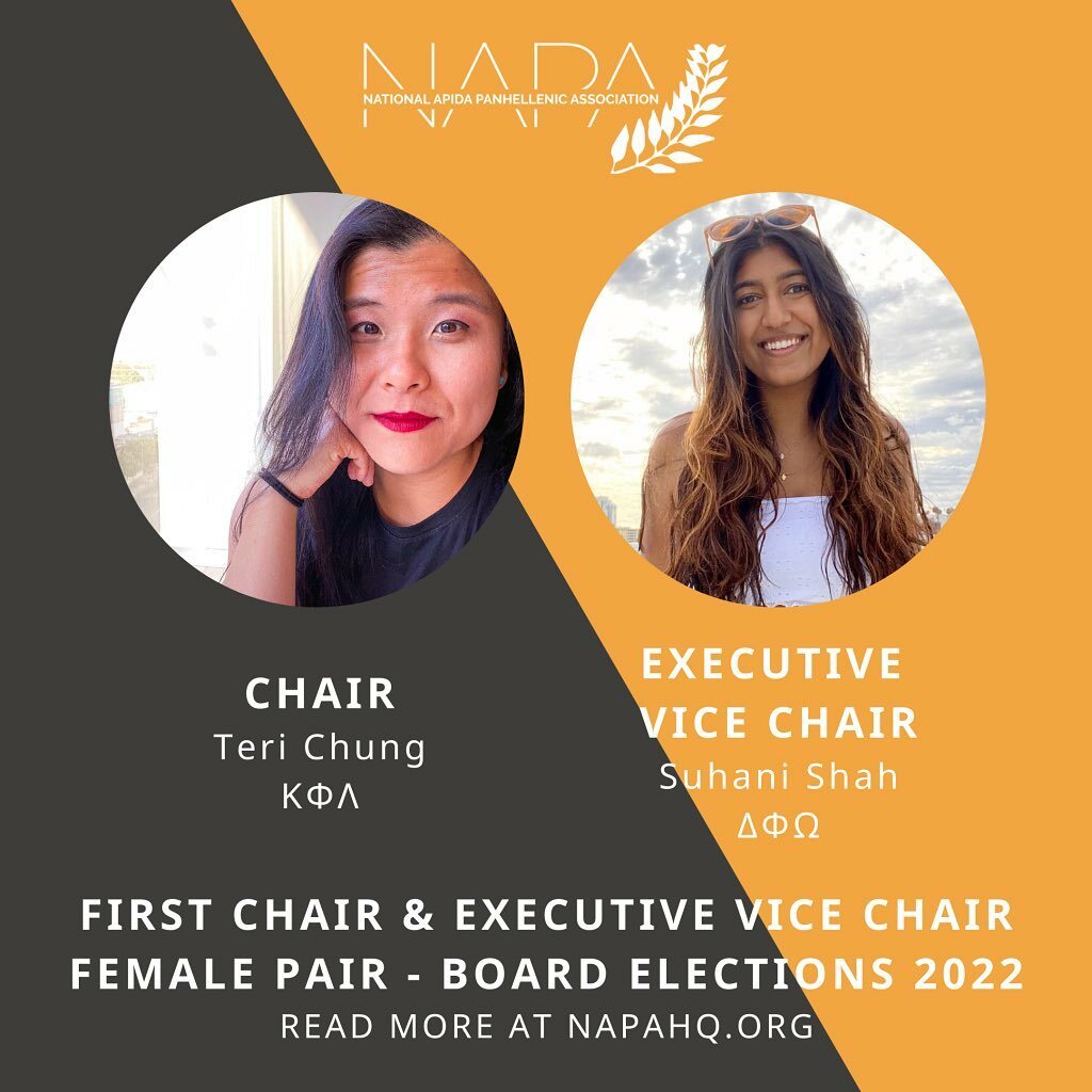 NAPA announces the election results of Teri Chung as its Chair and Suhani Shah as its interim Executive Vice Chair. Teri previously served NAPA in various roles including Secretary, lead for the Constitution Bylaws committee, and most recently as Executi… instagr.am/p/CdEod8AvsqG/