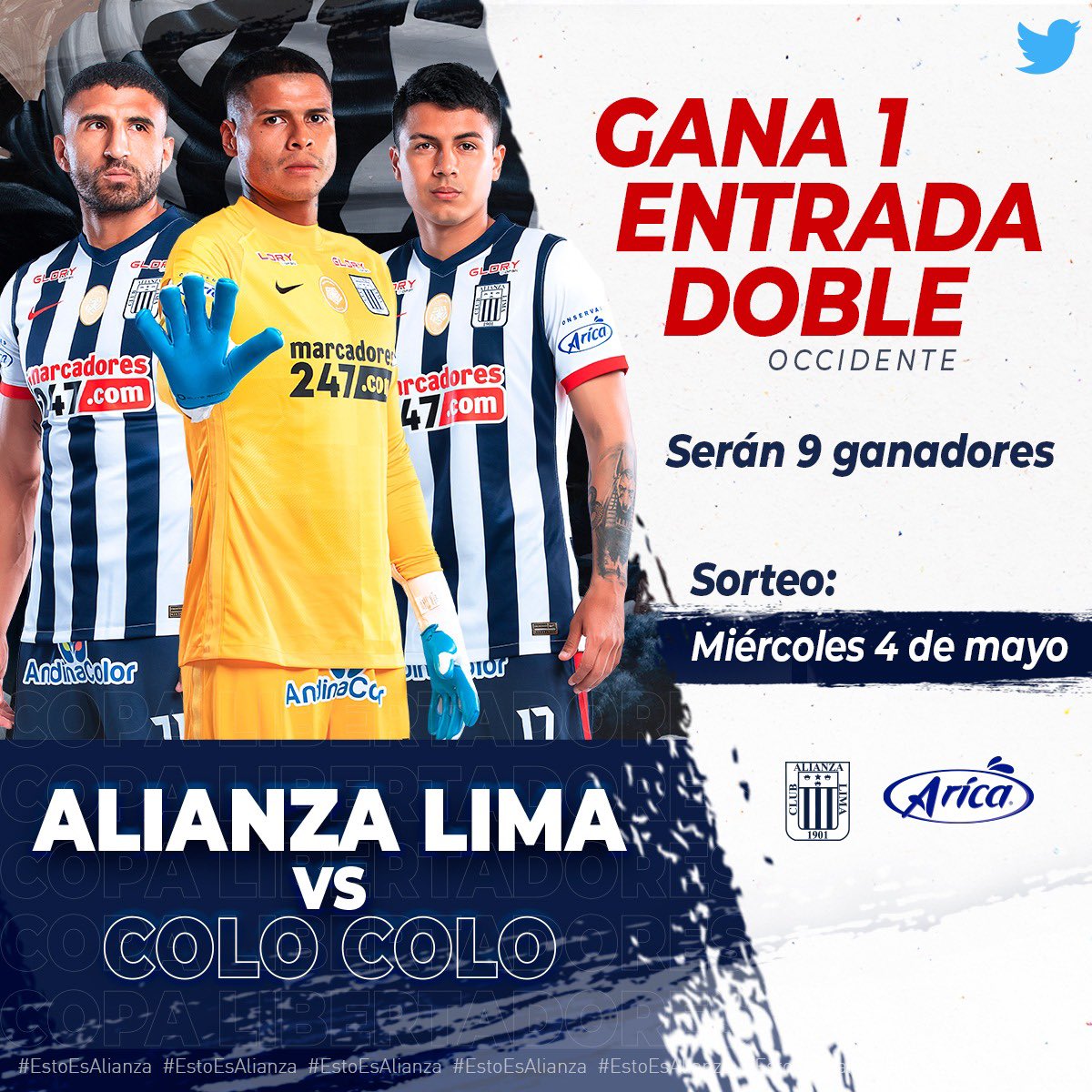 📢¡𝐀𝐫𝐢𝐜𝐚 𝐬𝐨𝐫𝐭𝐞𝐚 𝐞𝐧𝐭𝐫𝐚𝐝𝐚𝐬 𝐝𝐨𝐛𝐥𝐞𝐬!

⚠️Sorteo: miércoles 4 de mayo.

🔼¿Cómo participar?

1. Síguenos 
2. Haz RT y comenta etiquetando a 3 amigos.
3. Sigue en IG. a 
👉🏾Mercadodelasespecias.pe

#EstoEsAlianza💙 
*Si ya tienes entrada…NO PARTICIPES 🙏🏾