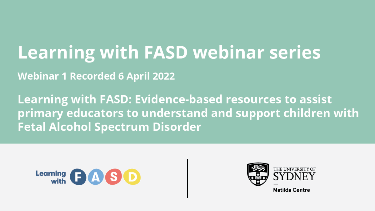 LearningwFASD's tweet photo. If you missed our launch webinar view it here 👉 https://t.co/WxylTDfbTs

Speakers @MTeesson @ProfEElliott @EmmaKroghDevine and @braceyliz cover:
1) FASD in an Australian Context
2) FASD in an Australian school
3) The development of Learning with FASD
4) Q&amp;A session https://t.co/jy7DldHnAq