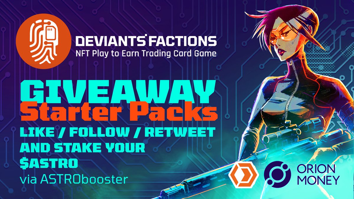DeviantsNFT's tweet photo. WIN a Deviants’ Starter Pack #NFT!

Everything you need to play immediately… and 1 Rare or Legendary guaranteed!

$ASTRO stakers joining @orion_money’s ASTRObooster are automatically entered to win, plus $ORION rewards👀

Stake 🟢 https://t.co/vLDXuMmAbJ
$LUNA $UST https://t.co/33XIrdseog