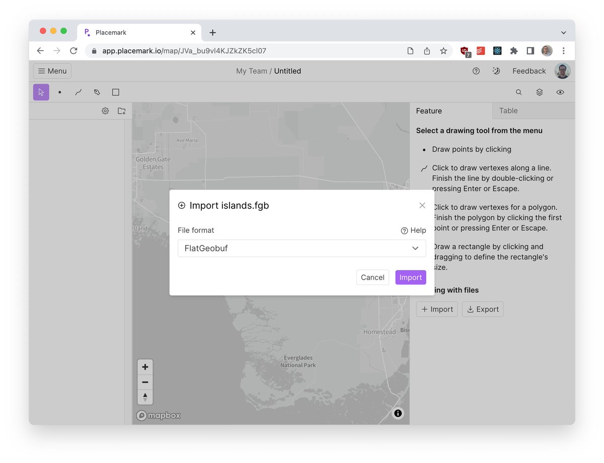 Placemark (@placemarkio) on Twitter photo Fresh new import format: <a href="/flatgeobuf/">flatgeobuf</a>! An efficient, fancy, modern alternative to formats like GeoJSON & Shapefiles. Fresh new import format: <a href="/flatgeobuf/">flatgeobuf</a>! An efficient, fancy, modern alternative to formats like GeoJSON & Shapefiles.