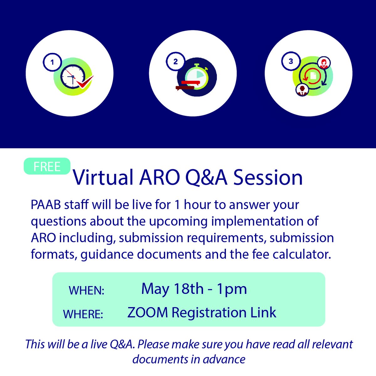 ThePAAB's tweet photo. Registration is open for PAAB's Virtual ARO Q&amp;A Session. Find a link along with a list of documents to familiarize yourself with prior to the session at https://t.co/3XXDaOhfTI https://t.co/77oQMwOyQs