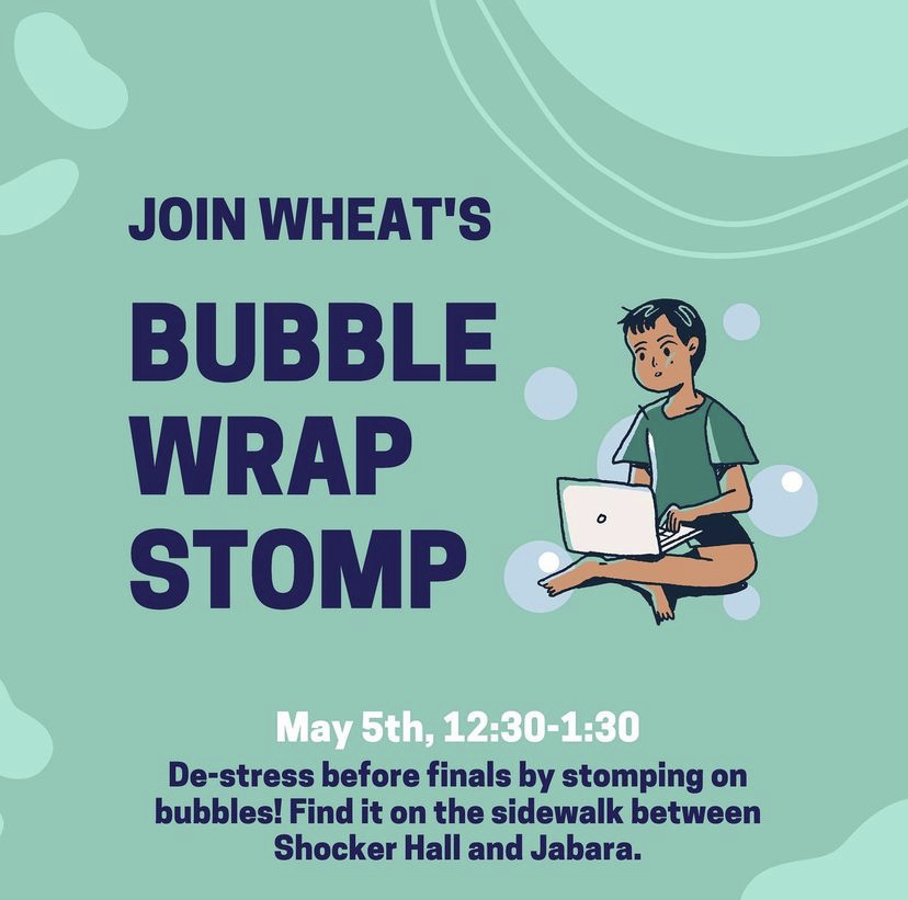 Bought the Bubble Wrap for Thursday! Stop by between 12:30 and 1:30 to stomp out stress!