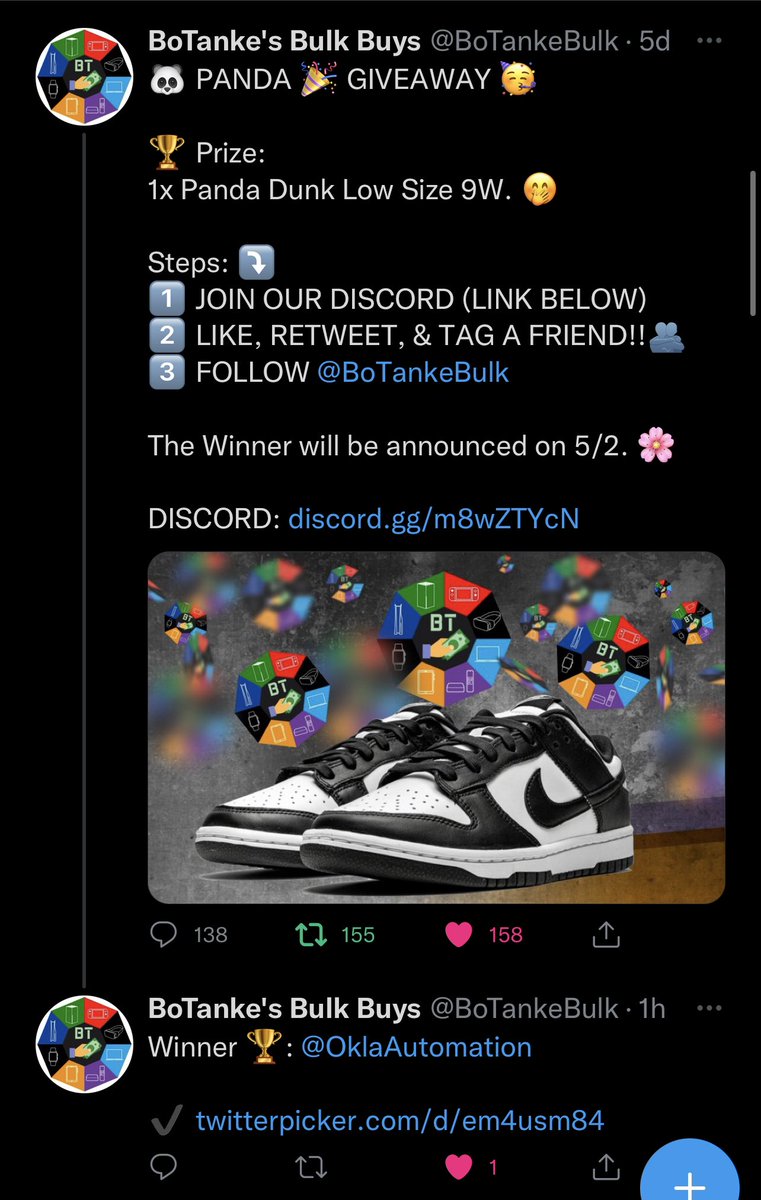 Thanks <a href="/BoTankeBulk/">BoTanke's Bulk Buys</a>!! 🥳