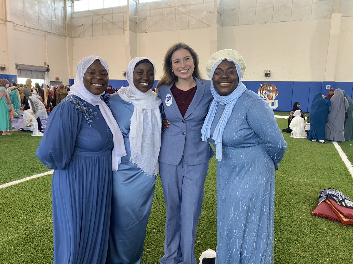 MyersforDA's tweet photo. Eid Mubarak! I was honored to attend the service this morning at TSU and celebrate with so many of my amazing supporters, including my friend and endorser, At-Large Council Member, @zulfat4council! 

#MyersForDA #ImWithSaraBeth https://t.co/mhbfNycCMu