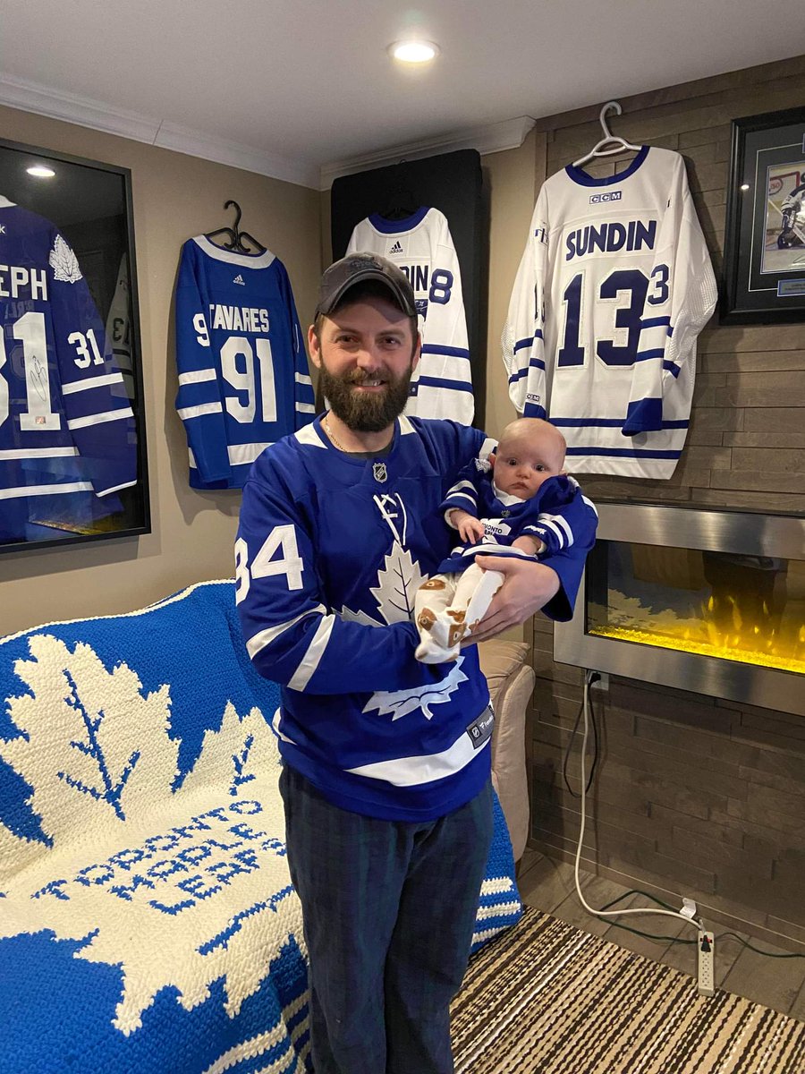 New member of #LeafsNation for game 1 of the playoffs this year. 🤞for a big win! #LeafsForever