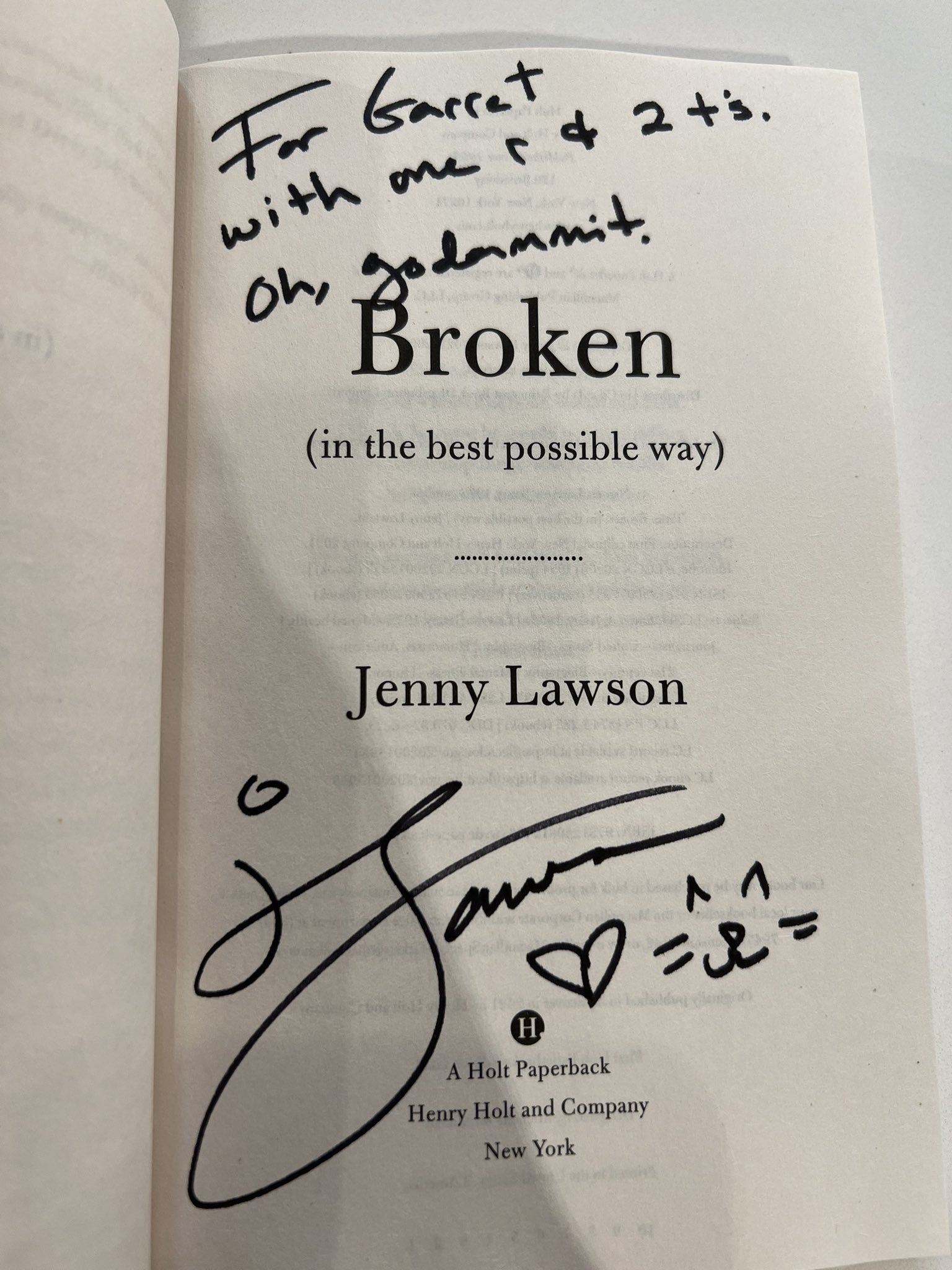 Jenny Lawson on Twitter "Went to to sign paperback