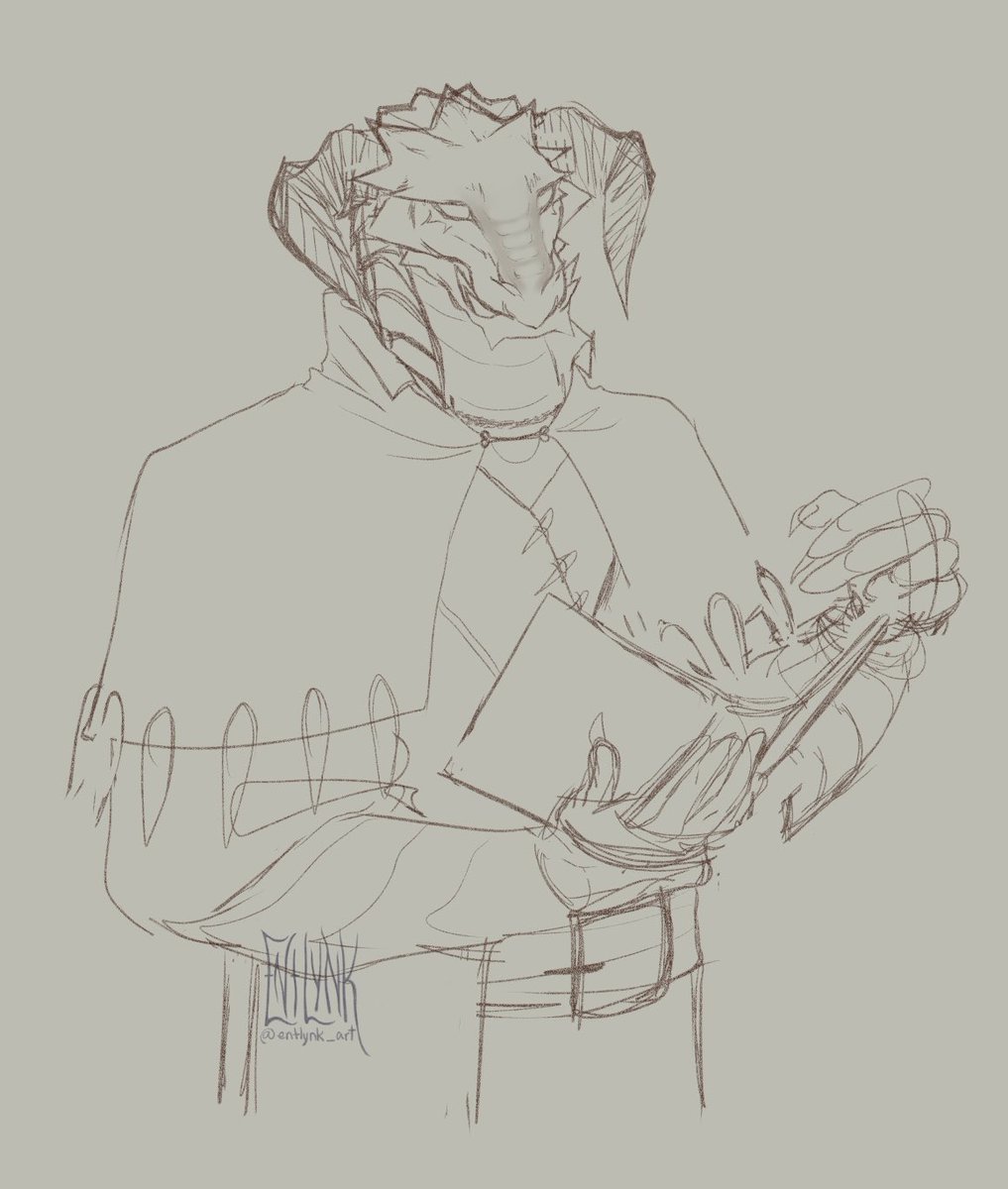entlynk_art's tweet photo. (WIP) initial stages of the Kaladrax sketch~  

.
.
#dnd5e #DnDcharacter #DigitalArtist #commissionwork #artcommission #dragonborn #dragoncharacter #fantasyart #characterdesign #CLIPSTUDIO https://t.co/ZQ4OXlzkfa