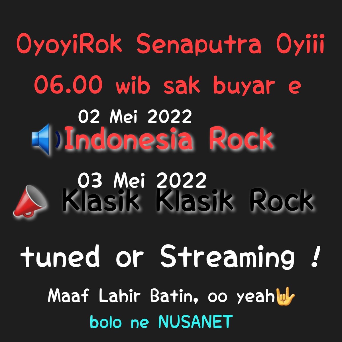 Senaputra_FM's tweet photo. Selamat pagi dunia ! 
Rock n roll time 06-08.00 wib
The Beatles songs 08-09.00 wib
&amp; Ballads n Blues n Classic Rock till midnight. https://t.co/hXxcbuLDf4