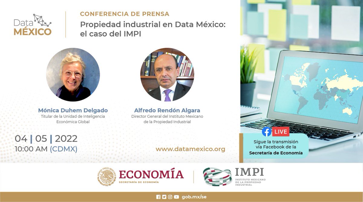SE_mx's tweet photo. En @DataMexico_ ya puedes visualizar las condiciones de la propiedad industrial a nivel federativo. 

Si quieres conocer con mayor detalle el uso de estos datos, te esperamos en la conferencia de prensa en conjunto con el IMPI.

🗓️4 de mayo 
🕓10:00h
💻 https://t.co/aWvLUmp4KJ https://t.co/zUg5N2kx3f