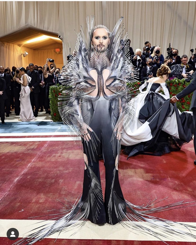 daniellet0rres's tweet photo. It’s giving just got stung by a porcupine  #MetGala https://t.co/sUMkQWsqNh