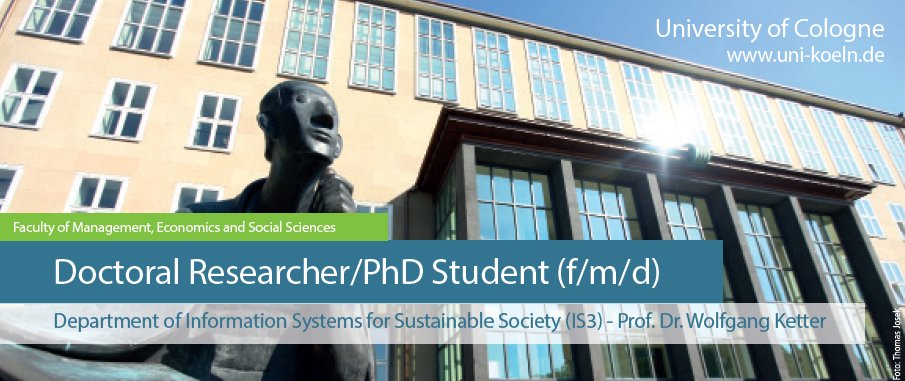 Uni Cologne NY (@unicologneny) on Twitter photo Do you want to conduct #research on smart #energy and #Mobility? Do you hold a #Master's degree in information systems or related fields? The Department of Information Systems <a href="/WiSoUniCologne/">WiSoFakultät_UniKöln</a> <a href="/UniCologne/">Universität zu Köln</a> is offering a #PhDposition. Apply by May 27: stellenwerk.de/koeln/jobboers… Do you want to conduct #research on smart #energy and #Mobility? Do you hold a #Master's degree in information systems or related fields? The Department of Information Systems <a href="/WiSoUniCologne/">WiSoFakultät_UniKöln</a> <a href="/UniCologne/">Universität zu Köln</a> is offering a #PhDposition. Apply by May 27: stellenwerk.de/koeln/jobboers…
