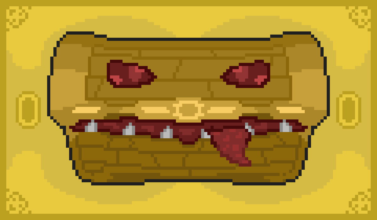 nsubordination's tweet photo. I know its a bit late, but here's a fiendish #TreasureGuardian for @Pixel_Dailies! I can't really think of a better idea for today's prompt, but I thought of this and wanted to make it. Don't have much free time tho cause exam season is in full swing now. #pixelart #pixel_dailies https://t.co/6tJ4Rdokat