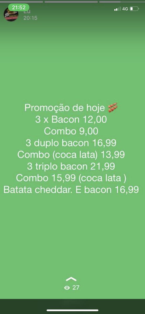 bburger_j's tweet photo. Boa noite já estamos funcionando https://t.co/w7HBhEI0Ub
