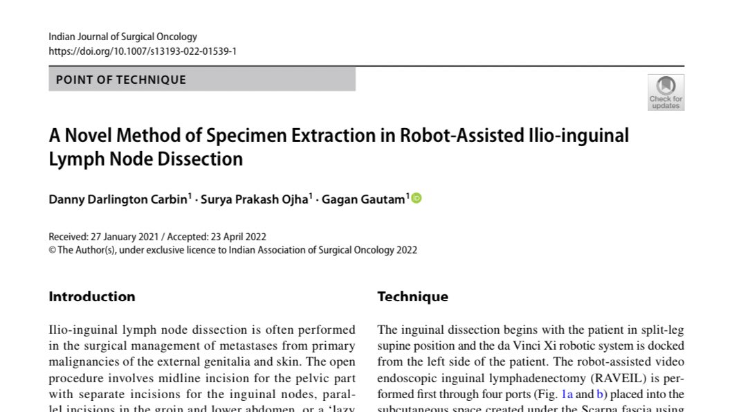 Gagan Gautam (@drgagangautam) on Twitter photo Congratulations to our first author <a href="/DannyUrosurgeon/">Danny Darlington</a> for this excellent description of an innovation devised by our team mate, Mr. Surya Ojha (We call it the ‘Surya technique’ 😊!!) <a href="/MaxInstCancCare/">Max Institute of Cancer Care</a> Congratulations to our first author <a href="/DannyUrosurgeon/">Danny Darlington</a> for this excellent description of an innovation devised by our team mate, Mr. Surya Ojha (We call it the ‘Surya technique’ 😊!!) <a href="/MaxInstCancCare/">Max Institute of Cancer Care</a>