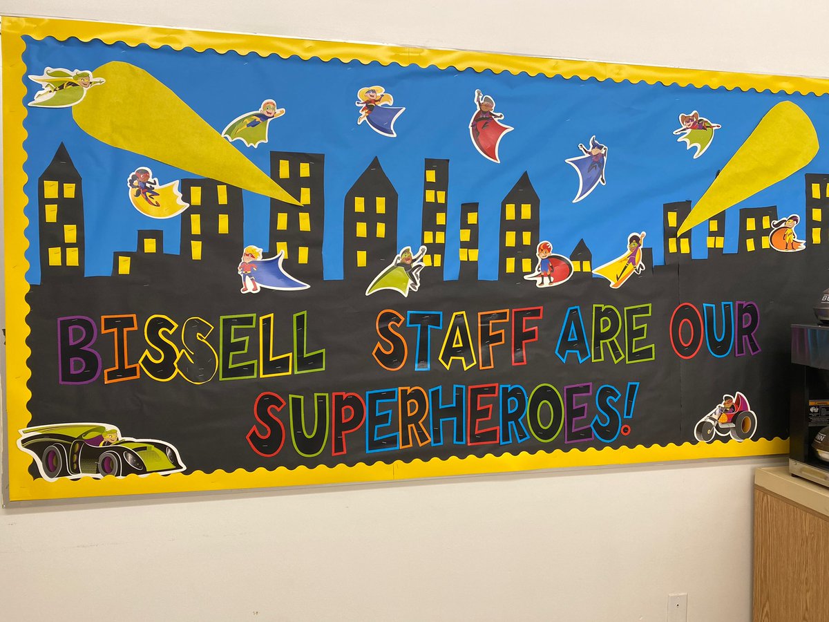 BissellPTA's tweet photo. We hope the Bissell Superhero staff enjoyed their first day of Staff Appreciation Week. https://t.co/F8B1omezSx
