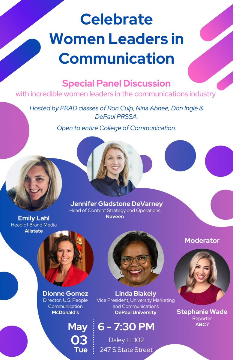 See you tomorrow <a href="/DePaulU/">DePaul University</a>! I hope you’ll join us! <a href="/CMNDePaul/">DePaul College of Communication</a> <a href="/DePaulPRAD/">PRAD Program</a> <a href="/DePaulJOUR/">DePaul Journalism Program</a>