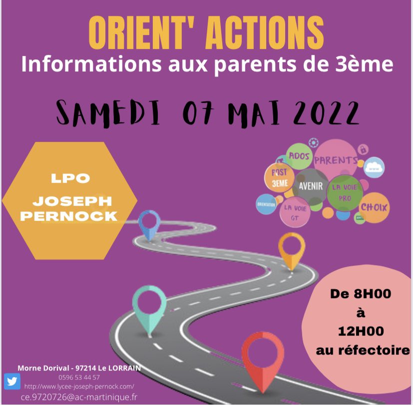 #lpojpernock Parents comment relever le défi de l’orientation de votre enfant après la 3ème ? 🤔 Samedi 07 mai 2022 de 8h à 12h nous répondrons à vos interrogations durant notre matinée d’informations aux parents  « ORIENT’ACTIONS »🎯🧑‍🎓#orientation #parcoursavenir