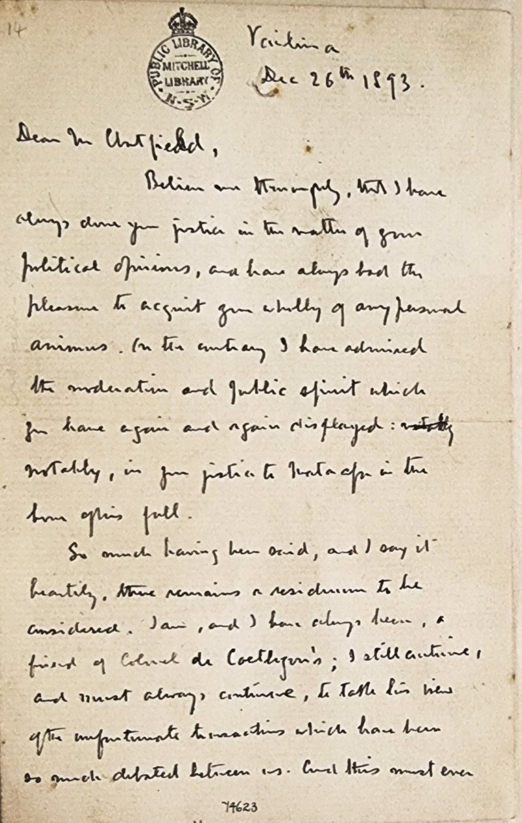 Well this was a surprise discovery - letter from Robert Louis Stevenson  to R. T. Chatfield, 1893-1894 collection.sl.nsw.gov.au/record/n88ENqBn @StateLibraryNSW #heritagecollections #curators #Samoa