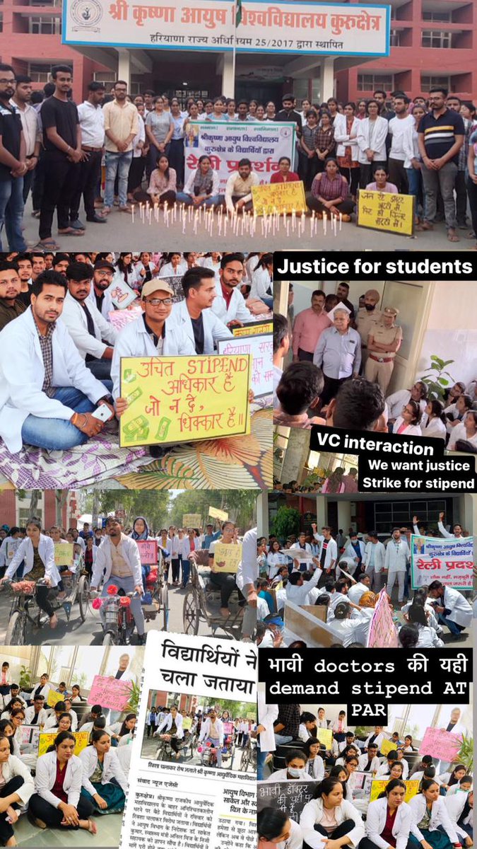 AnjaliK65009824's tweet photo. We want justice
#equalityforayurveda
#strikeforstipend
@anilvijminister 
@mlkhattar 
@PMOIndia https://t.co/WcKKXeY9qJ