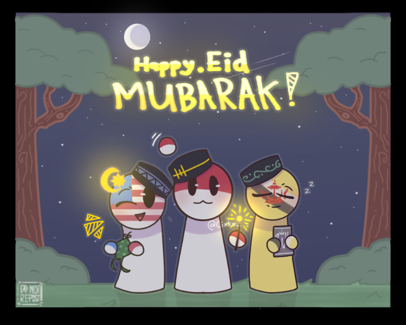 Yasikaa6's tweet photo. Happy eid mubarak🎆🐱
too my all my muslim homies!

#EidMubarak #Ramadan #ibisPaintX #indonesiart
#countryhumans #countyballs #art #Fanart #aesthetic 

#CountryHumansindonesia #countryhumansmalaysia #countryhumansbrunei #Indonesia #malaysia #brunei https://t.co/g7YzzRHK4D