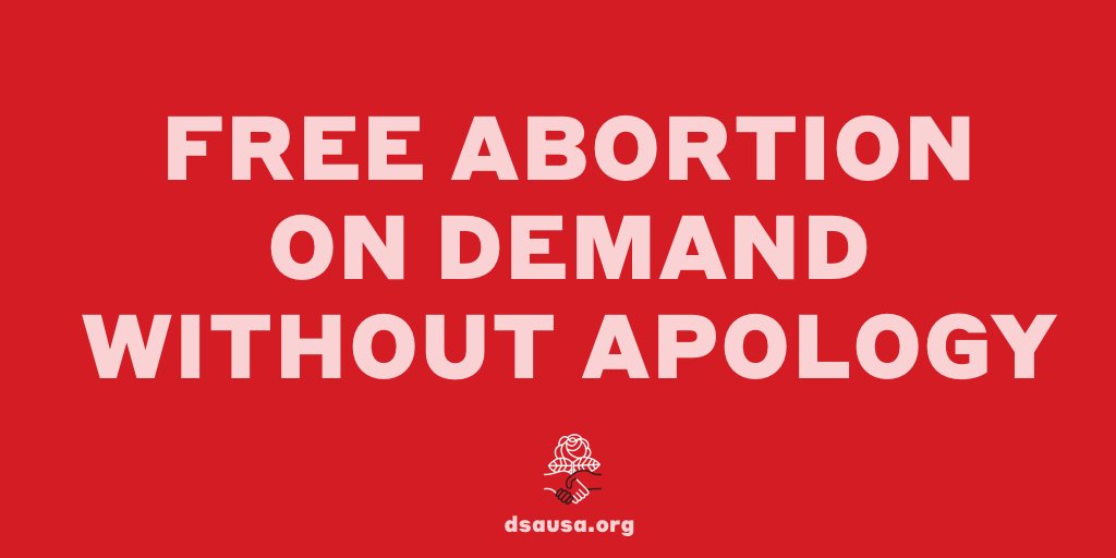 We encourage DSA members to support ongoing reproductive justice work: sign up as a clinic escort and donate to @abortionfunds in red states. Abortion bans are class warfare. Free abortion on demand and without apology.