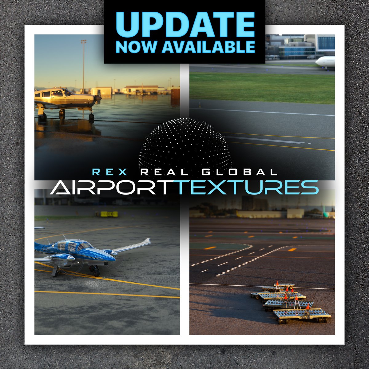 REXSimulations's tweet image. Real Global Airport Textures Technical Update 3.0 for Microsoft Flight Simulator is now available. For more information about the update:
rexaxis.com/News/1068
