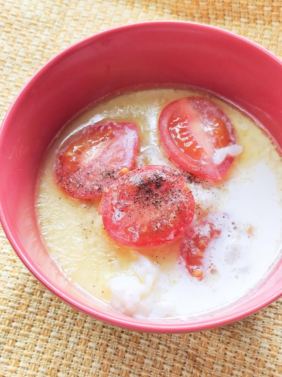#牛乳料理部
レンチンのみ!さっと美味しく食べられそう✨
【ミルキートマトリゾット】は如何でしょうか🥛🍅✨
トマトとバターが良い仕事しております🧈✨🍅
バターが溶ければOKなので、加熱時間は調整して頂ければと思います…!