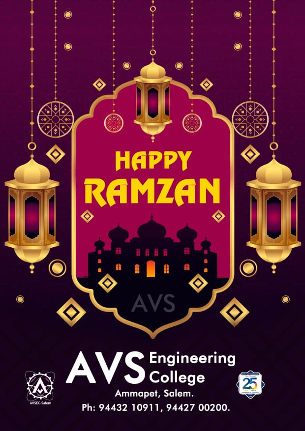 AvsSamuvel's tweet photo. *AVS ENGINEERING COLLEGE*

Happy Ramzan

Eid Mubarak

#Topengineeringcollege #Top99thcollege
#happyramzan
#Bestcollege 
#Strongplacement 
#highestplacementrecord
#avsec  #studyatavsec
#Studyengineering
#counsellingcode2636 https://t.co/48mzyaalAl