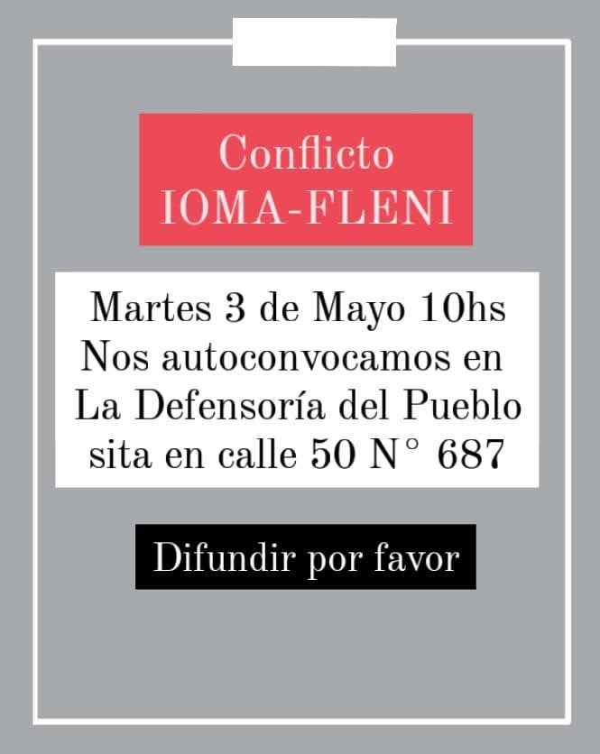MoniCiuffarella's tweet photo. 3/4/22 CONCENTRAMOS EN LA DEFENSORÍA DEL PUEBLO 10 hs. LA PLATA. @GLorenzino hacete cargo.Enel 2019 entramos 1 documento xlos maltratos y asesinatos del #ioma hasta hoy nunca recibimos respuesta.
#clinicafleni 
Hace años la clínica neurológica Fleni da vueltas xq IOMA no paga https://t.co/JccqHxy6wZ