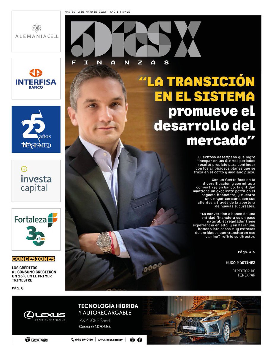 esampras's tweet photo. #5díasX apuntala el sistema financiero, la economía debe mejorar las expectativas en @5diasPY y @elindepepy con nuevos jugadores 03.05.2022 https://t.co/J0MyYp1C88