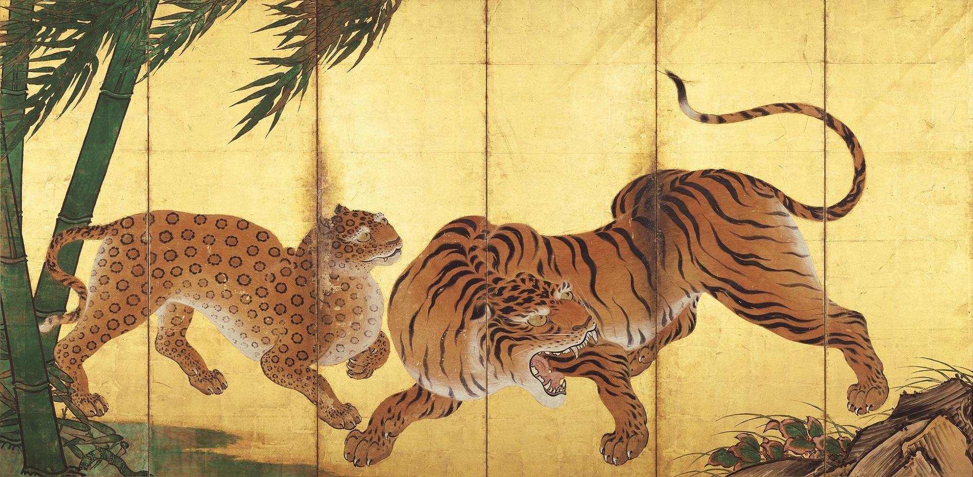 日本画 猿 虎 屏風 江戸 月嶠 げっきょう