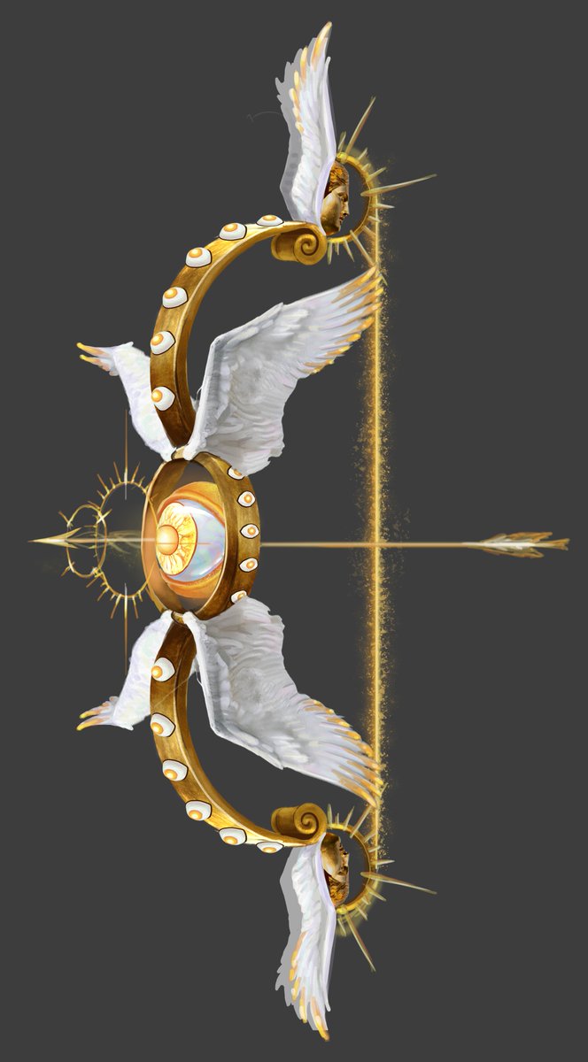 Spencer_t_owen's tweet photo. For #maylay 2, it's a divine bow!
Initially I had way more rings and it was much more ornate. Simplified it to this - which isn't bad! but I should have allowed for more ideation. It's not quite scratching the itch I had. Was also initially a spear so 🤷 https://t.co/mK9USGVBLJ