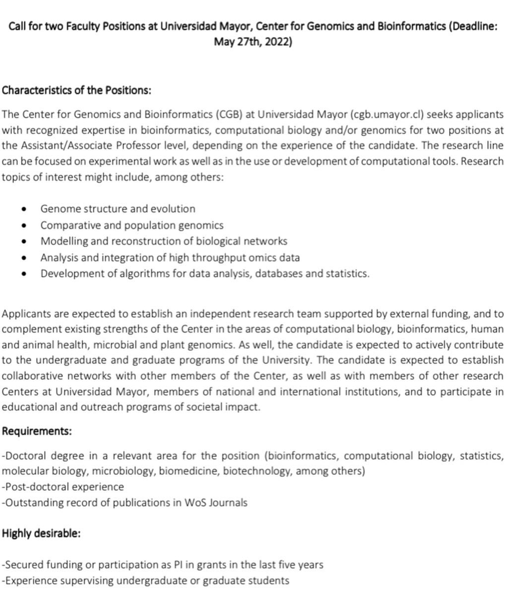 Concurso Académico para dos cargos en el CGB-UMayor! bit.ly/3s2eqDJ