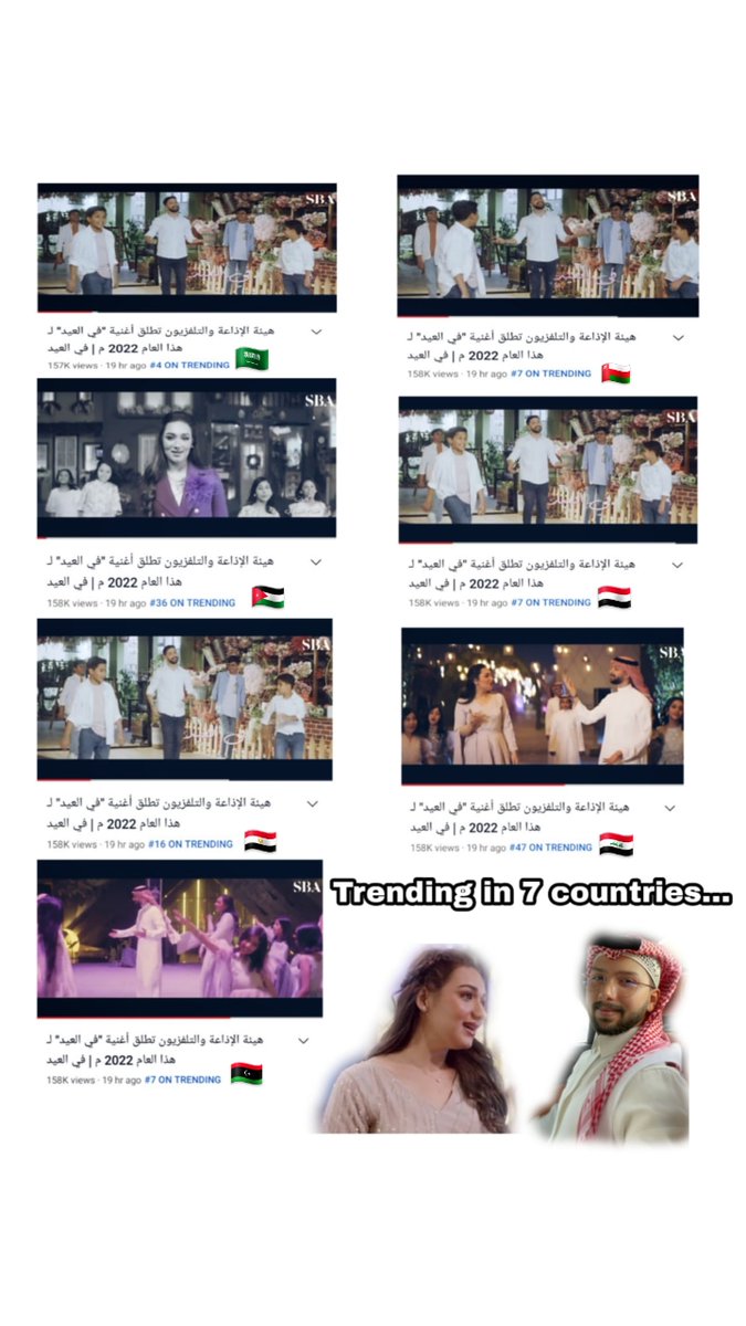 SimsimBader's tweet photo. #في_العيد 
👇👇
More Than 800K Twitter 
More Than 200K YouTube
More Than 2M TikTok
Trend in 7 Countries 
All This In ONE Day ❤️❤️
@Bader_Hakeem  @jorikattan 
#بدر_حكيم  #جوري_قطان https://t.co/qci3SmyTRV