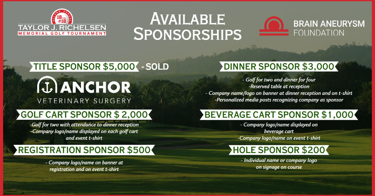 18for18taylor's tweet photo. We have many sponsorship levels available for upcoming golf tournament to support
@18for18taylor and @BAFOUND.
Visit https://t.co/mvNiD1WXPO for more info and to sponsor or register.
#1in50 #18for18taylor #Awareness #fundraiser #bafound https://t.co/gkb3Jf2ycp