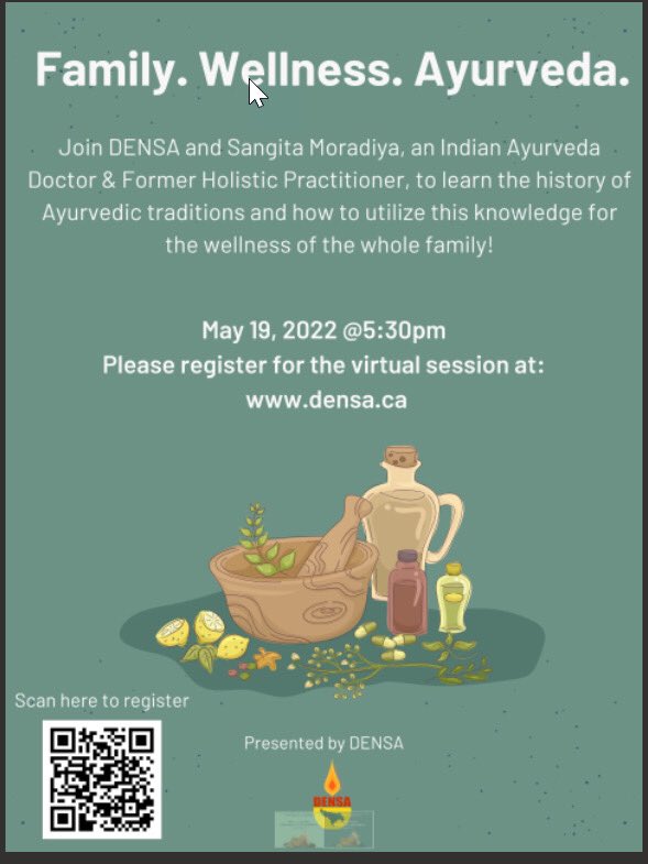 Densa DDSB (@densanetwork) on Twitter photo Inviting all <a href="/DDSBSchools/">Durham District School Board (DDSB)</a> educators, students & families to a Wellness evening with Dr. Sangita Moradiya, an Ayurveda doctor on May 19 at 5:30 pm. Click here to sign up forms.gle/o3AzjK9YEtPzdT… #SouthAsianHeritageMonth <a href="/ParentsDDSB/">Parents DurhamDSB</a> <a href="/equity_DDSB/">Equity_DDSB</a> Inviting all <a href="/DDSBSchools/">Durham District School Board (DDSB)</a> educators, students & families to a Wellness evening with Dr. Sangita Moradiya, an Ayurveda doctor on May 19 at 5:30 pm. Click here to sign up forms.gle/o3AzjK9YEtPzdT… #SouthAsianHeritageMonth <a href="/ParentsDDSB/">Parents DurhamDSB</a> <a href="/equity_DDSB/">Equity_DDSB</a>