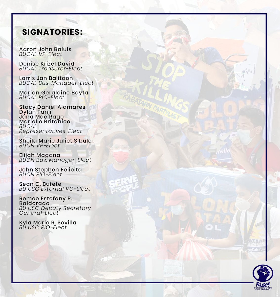 Rise For Education - Bicol University tweet media