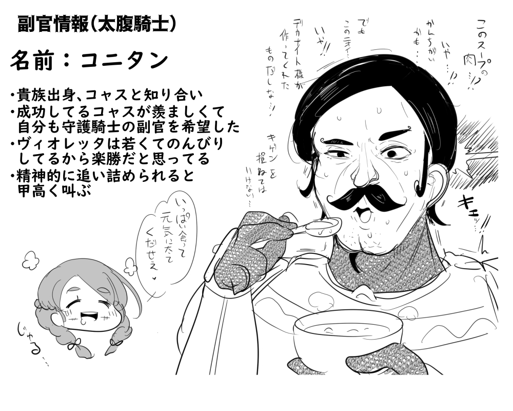 ポッチャリナイト設定とか過去絵です。デカパイナイトの仲間です。ドスコイ! 