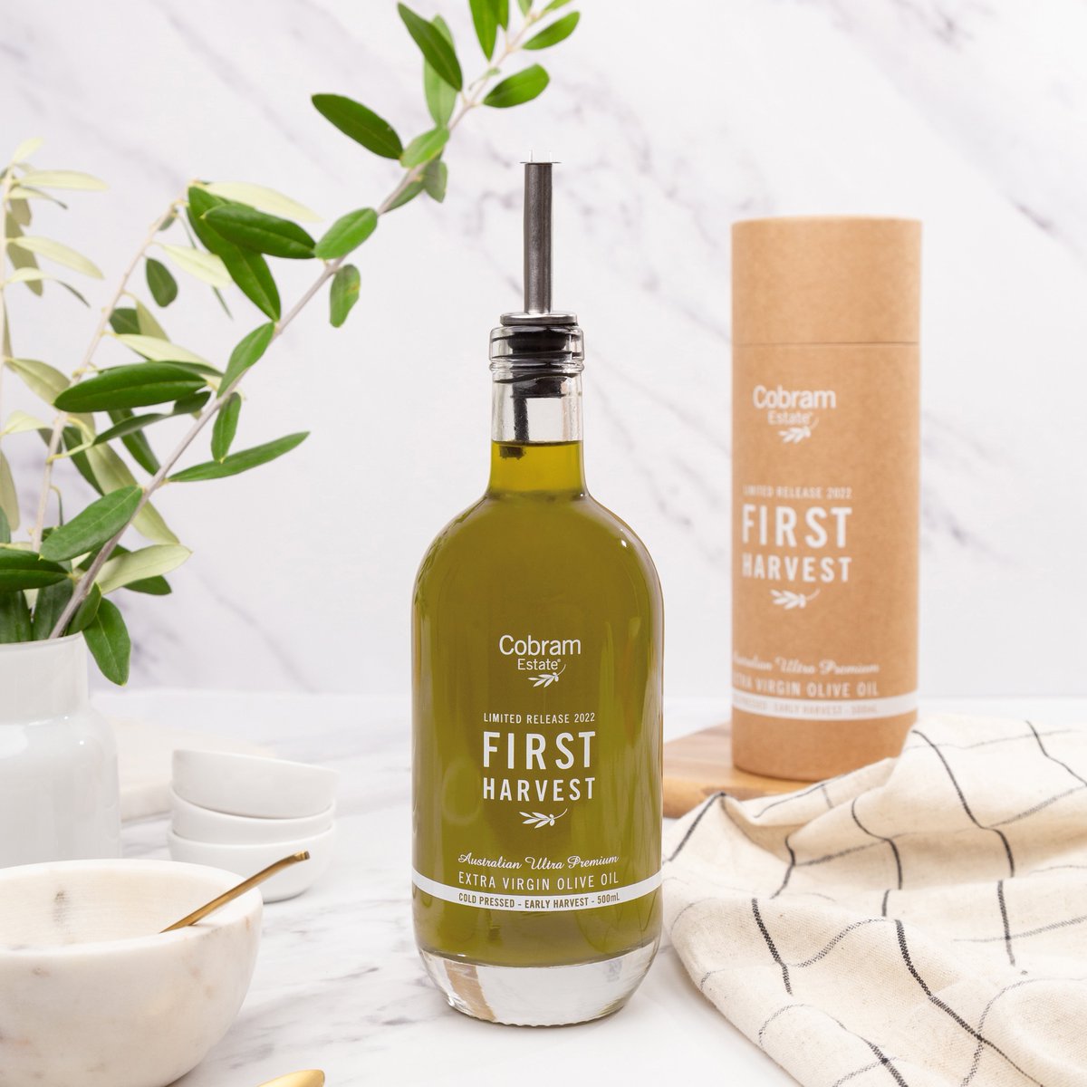 Our Limited Edition Cobram Estate First Harvest is back for 2022! The fresher the Extra Virgin Olive Oil, the better it tastes and the healthier it is - that’s why we hand pick the freshest olives of the season. #cobramestate