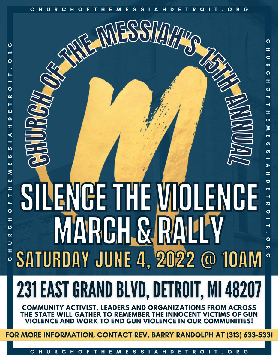 313HopeDetroit's tweet photo. #TakeAction Silence The Violence March &amp; Rally on June 4, 2022 at 10am. Meet at 231 E Grand Blvd, Detroit, MI 48207 #EndGunViolence #OneDetroit https://t.co/mSMG4JFJ73