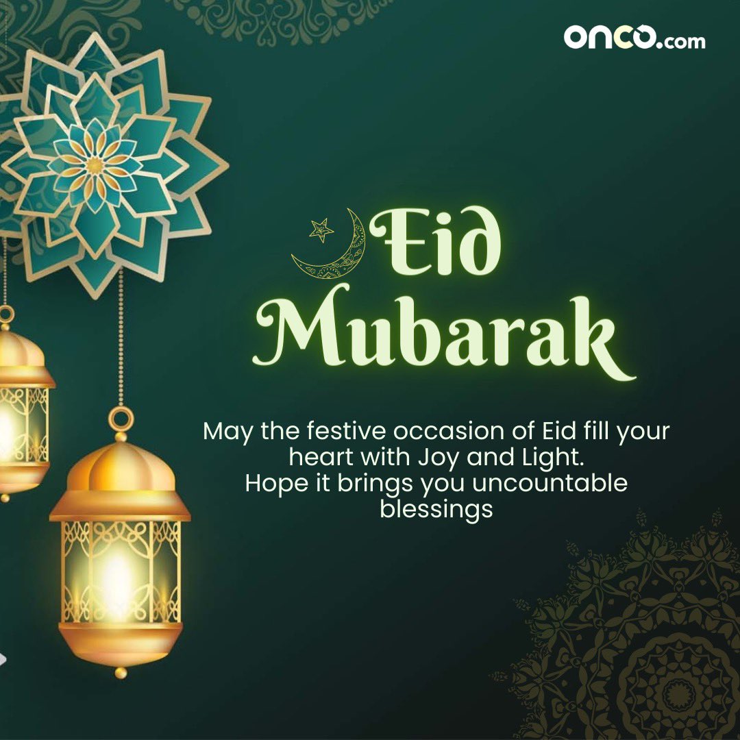 OncoCancerCare's tweet photo. Team Onco wishes you and your loved ones a very Happy Eid. 
✨⭐️💫

#eidmubarak https://t.co/8d9oDbRpS9